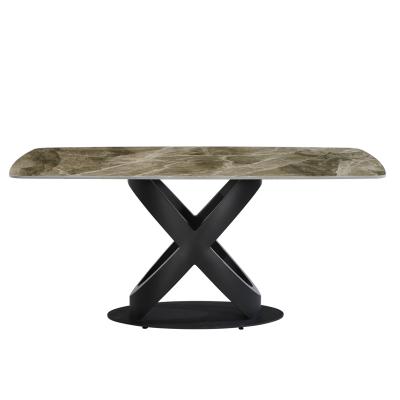 China Rectangular dining table 2021 new design dining table top marble manfatur for sale