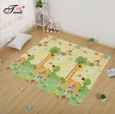 China Eco-Friendly Eco-Friendly Double Side Foldable Kids Play Mat Camping Floor XPE Folding Baby Play Mat for sale