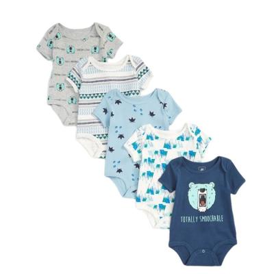 China Wholesale Newborn 100% Newborn Baby Short Sleeve Onesie 100% Cotton OEM Cotton Custom Turkish Baby Clothes for sale