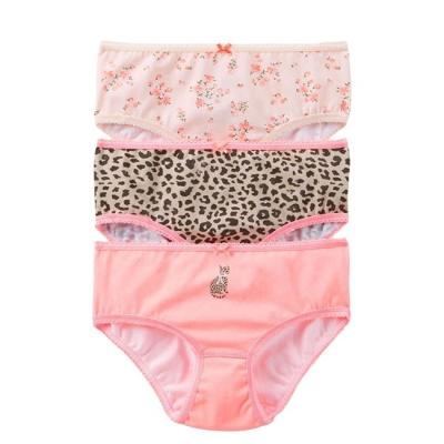 China Antibacterial Customized Printing Kids Boxer Briefs 100% Cotton Girls Panties 3 Pieces Set Kids Underwear for sale