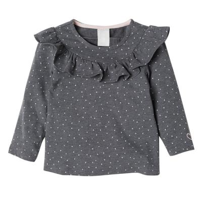 China Breathable 100% Cotton Newborn Baby Clothes Long Sleeve Ruffle Baby Shirts for sale