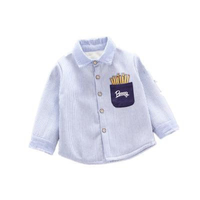 China New arrival ropa de bebe autumn winter camisa de bebes kids clothes anti-shrink long sleeve baby shirt with down lining for sale