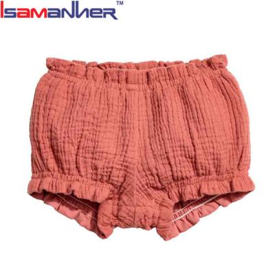 China Anti-wrinkle Summer Bloomers Newborn Infant Soft Cotton Ruffle Baby Shorts for sale