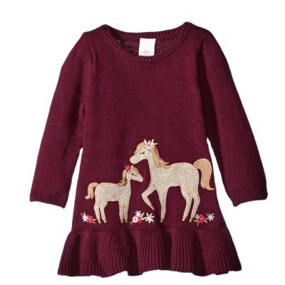 China Kids Winter Clothes Anti-static Custom Cotton Embroidered Kids Girl Dresses Kids Girls Dresses for sale