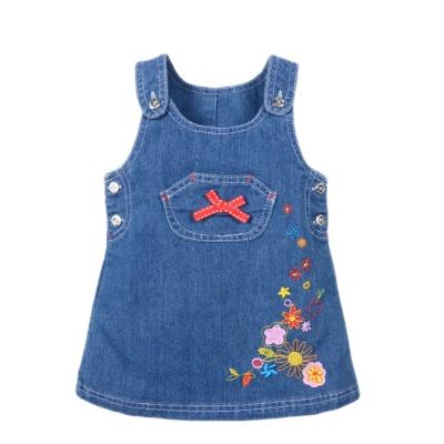 China Latest Breathable Baby Denim Dresses Summer Kids Dress Designs For Little Girls for sale