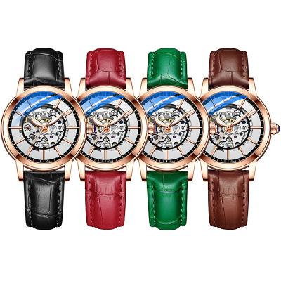 China New Fashion Automatic Luminous Waterproof Skeleton Watch Ladies Mechanical Date Watch for sale