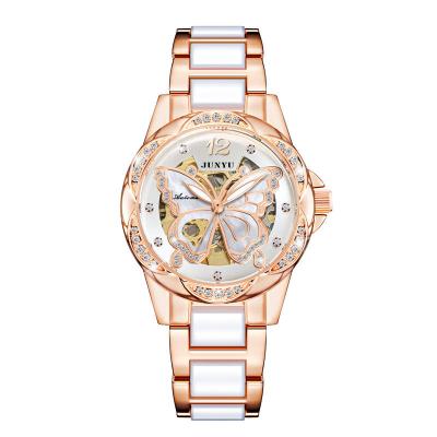 China New Fashion Ladies Watch Automatic Calendar Sports Waterproof Ceramic Watch Full Hollow Business Mechanical Watch for sale