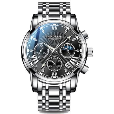 China New Steel Band Full Calendar Business Waterproof Luminous Automatic Men's Watch Fashion Non-Mechanical Watch for sale