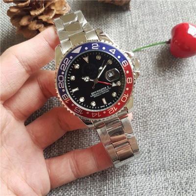 China New 4-Pin Steel Band Full Calendar Men's Watch Dial Fashion Multicolor Rotating Waterproof Men's Main Dial GMT Watches for sale