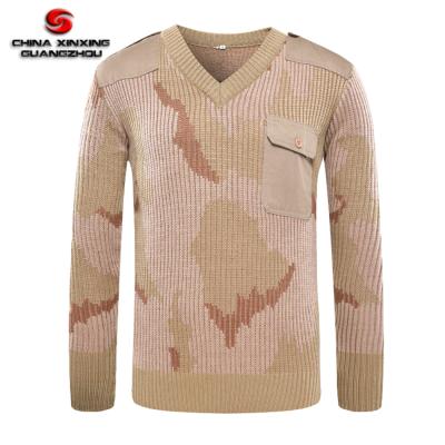 China Camouflage Desert Anti-pilling Pullover Sweaters Army Military Men's Wool Sweater for sale