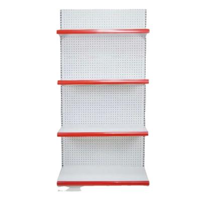 China Milk White Gondola Display Rack Single Sided Medium Duty Shelves for sale