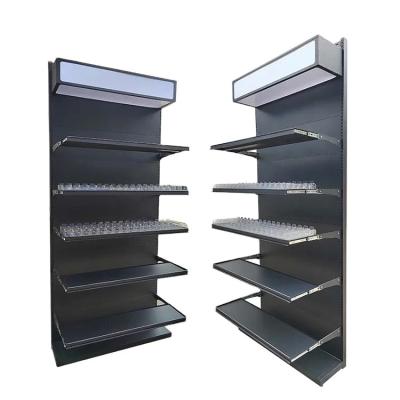 China Factory customized color size cigarette rack grocery store shelves double sided grocery shelves for sale