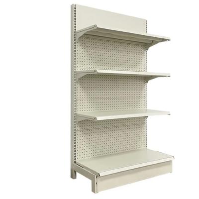 China Factory Custom Size Color white gondola shelving supermarket shelf market exhibit wall shelf for sale