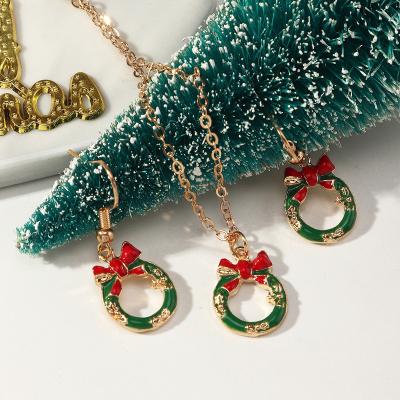 China FASHIONABLE Europe and America Shape Jewelry Gold Plated Snowman Elks Shape Earring Necklace Jewelry Sets for sale