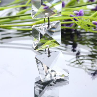 China Wholesale Crystal Clear Squares Flatback Jewelry Sew On Rhinestone With Two Holes For Dress And Apparel for sale