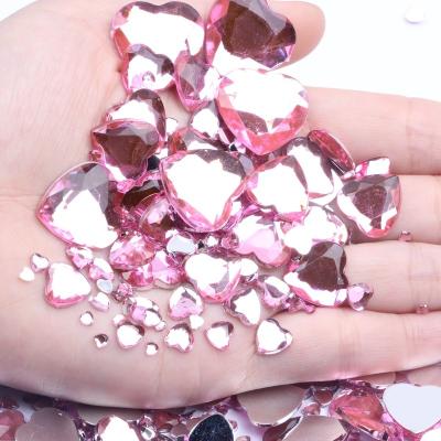 China Flatback Heart Shape Resin Rhinestone Flat Back Resin Without Hole Rhinestone For DIY Decoration for sale