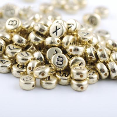 China Jewelry Making Hot Sale High Quality Acrylic Loose Beads 4*7 Mm Oblate Shape English Letters Beads For Jewelry Making for sale