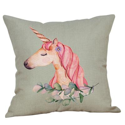 China Decorative Pillow Cases Unicorn Throw Pillow Case Anti-static Cute Polyester Cartoon Unicorn Pillow Case Creative Unicorn for sale