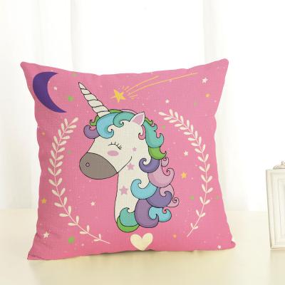 China Creative Anti-Static Unicorn Pillow Case Cover Kussensloop Almohada Decorative Pillowcase Cute Cartoon Unicorn Throw Pillow Case Unicorn for sale