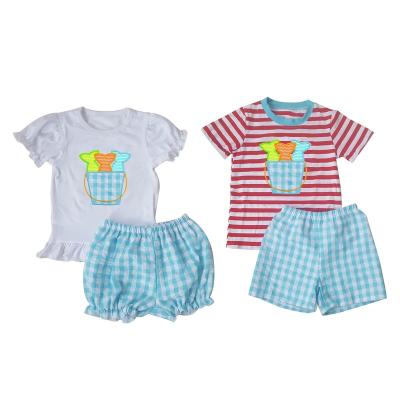 China 2020 Wholesale China Yiwu Summer Kids Boutique Kids Outfit Girls Casual Dress Set for sale