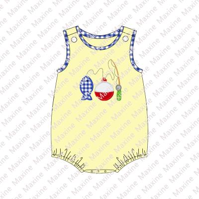 China 2021 New Factory Price Toddler Boys Cute Bubble Applique Fish Applique Boys Summer Bubble Outfit for sale