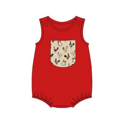 China Farm Supplier Gold Applique Baby Boys Summer Cute Bubble Printing Sleeveless Romper for sale