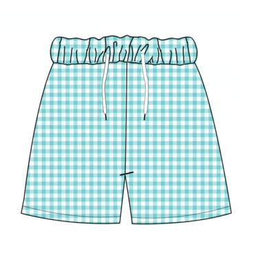 China Gold Supplier Fashion Gingham Design Toddler Boys Summer Viable Shorts Cotton Seersucker Kid Boys Shorts With Striped for sale