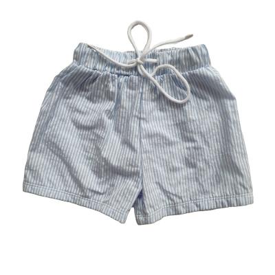 China Multi Colored Striped Cotton Seersucker Kids Baby Toddler Summer Shorts Cheap Casual Teenager Swim Shorts for sale