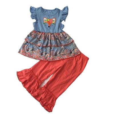 China New Arrival Casual Baby Drops Clothing Kids Boutique Smudges Design Fashion Girl Outfits Printed Clothes Sets for sale