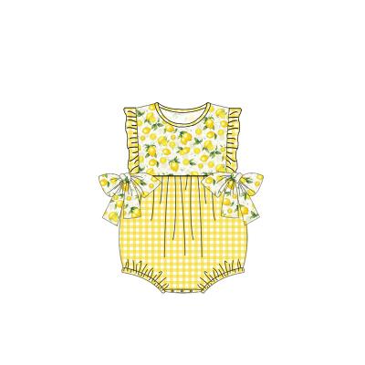 China 2022 Easter day girl boutique newborn babies clothes fruit sleeveless sunsuit printed romper jumpsuit jumpsuit for sale