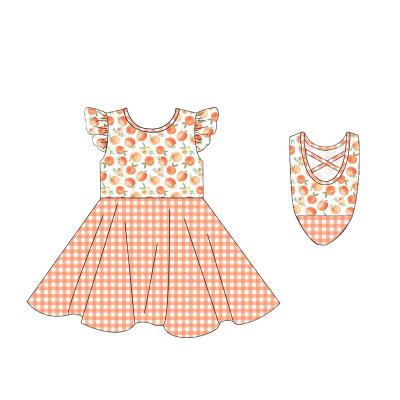 China Breathable Summer Knit Cotton Baby Dress Girl Baby Sleeveless Fruit Print Dress Clothes Baby Toddler Girl Dress for sale