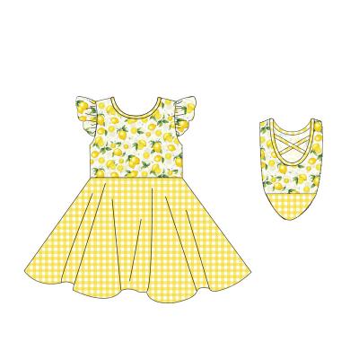 China 2022 Newest Breathable Kids Girls Twirl Dress Fruit Printed Baby Dress Wholesale for sale