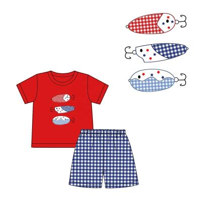 China 2022 Cow Applique Girl Boutique Wholesale Newest Custom Design July 4th Boy Kids Toddler Summer Outfits Shorts Set for sale