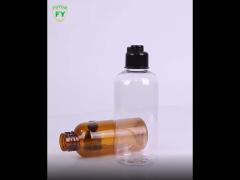 Fuyun 100ml 200ml 300ml amber clear shiny squeeze toner shampoo bottle with black flip top cap