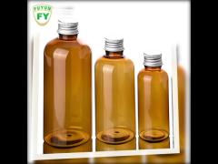 Fuyun 100ml/200ml/300ml amber clear pet plastic shampoo bottle with inner plug