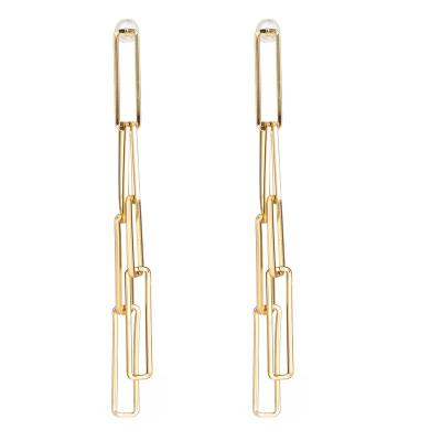 China TRENDY Fashion Geometric Earrings Trend 2021 Stainless Steel Gold Plated Circle Earring for sale