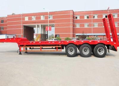 China Strength Multi Flat Truck Low Flat/ Low Bed Semi-Trailer 70--100 Tons For Self Dumping for sale