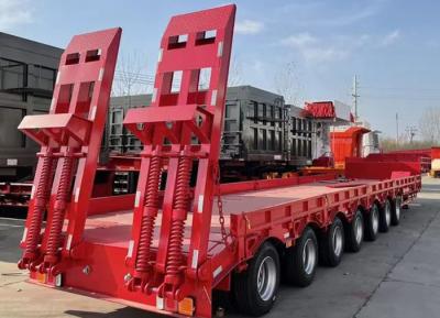 China 7 Axle Heavy Low Bed/Lowbed Ramp/Drop Deck Flatbed/Skeleton Semi Truck Trailer Tread 2180mm for sale