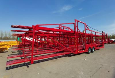 China 6-8-10-12 Cars Hydraulic Lift Double Deck Car Carrier Hauler Transport Semi Truck Trailer for sale