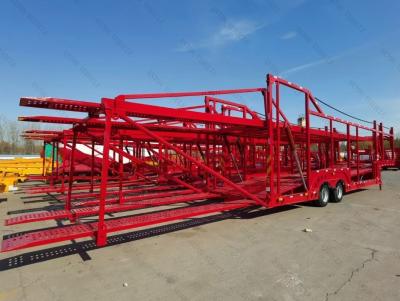 China 2 Axle 6-8 Units Double Deck Car Transport Truck Trailer For Car Carrier Semi Trailer for sale