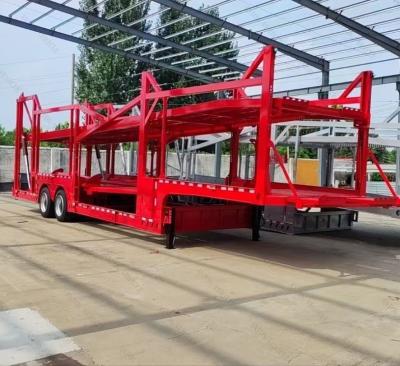 China 2 assen Transporttractor sleepend dubbeldek auto drager aanhangwagen voor het vervoer van 6/8 auto's Te koop