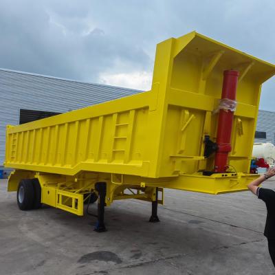 China 3 Axles 60 Ton Multi Funtion Flat Bed Tank Tipper Dumper Dump Trailer For Construction for sale