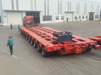 China 6 Aslijnen 180 ton Zwaargewicht Gooseneck Steering Drop Deck Hydrolik Scheuerle Goldhofer Cometto Kamag Modulaire aanhanger Te koop