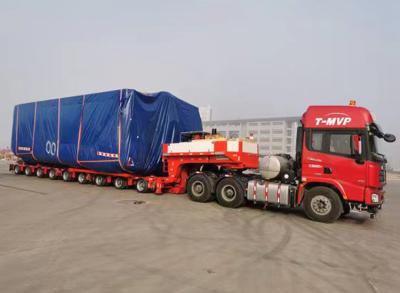 China 8 Lijn 16 Assen Zelfrijdende 100-250 ton capaciteit Plank Lift And Fall Drop Deck Modulaire aanhanger Te koop