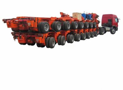 China 500 Tons Hydraulic Axis Flatbed Trailer With Fuwa / BPW Axle And Customization Option for sale