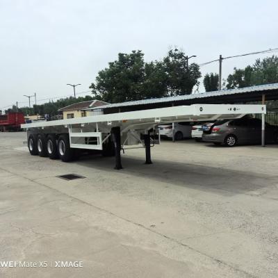 China Semi remolque de cubierta plana de 4 ejes 40FT-80FT personalizable para el transporte de contenedores en venta