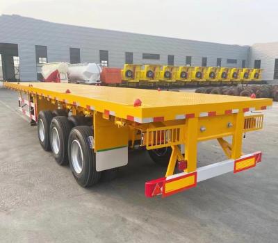 China ABS Anti-lock Braking System 3 Axle Flatbed Semi Trailer for Container Transportation for sale