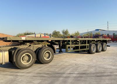 China Flatbed Semi-trailer For 20ft/40ft Container Transportation for sale