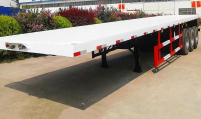 China 40 Ton 60 Tons Capacity 3 Axles Flatbed Semi Trailer For Transporting 40FT Containers for sale