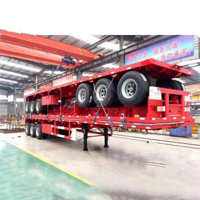 China El equipo de aterrizaje Jost E100 contenedor de lecho plano Semirremolque de 3 ejes Remolque de transporte de 40 pies en venta